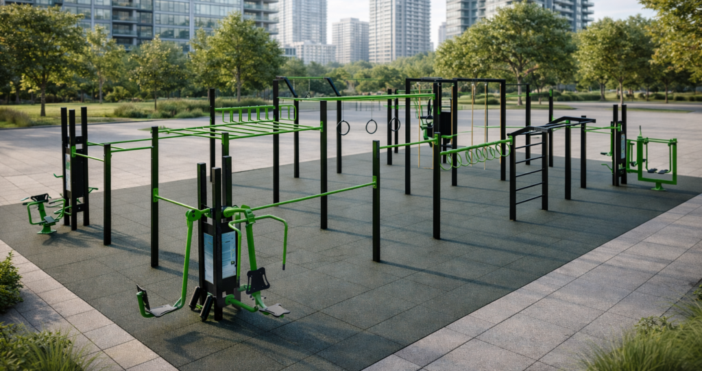 Wizualizacja planu placu street workout